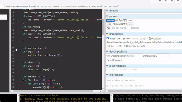 Breakpoint interaction