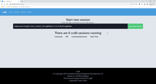 Starting a debugging session